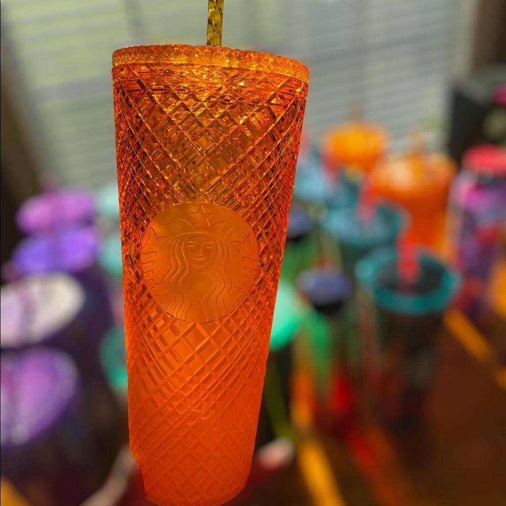 Starbucks Mango Jeweled Ombre Cold Cup Tumbler 24oz Venti NWT - Picture 4 of 9